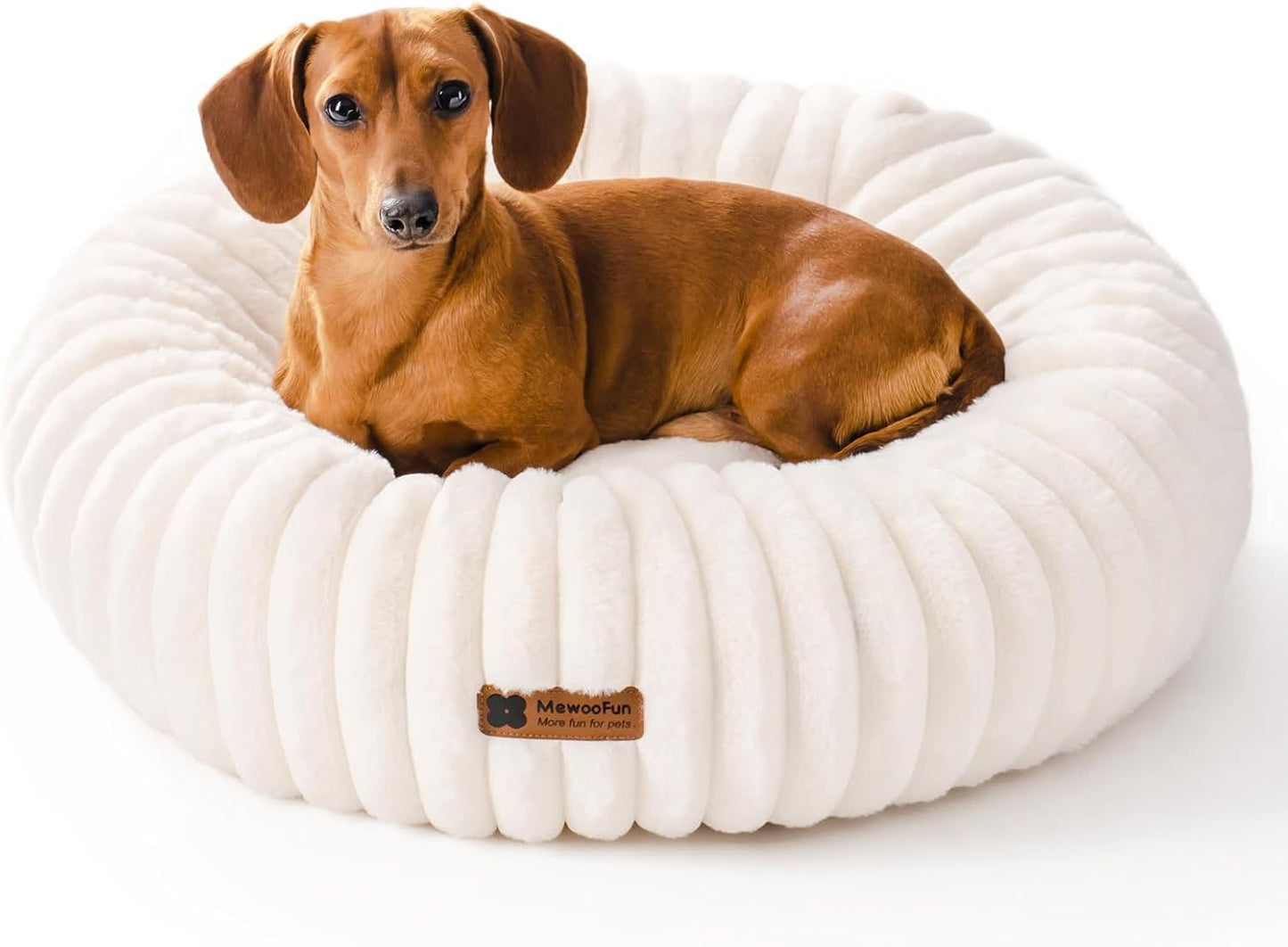 SnuggleNest™ Donut Dog Bed – Calming & Fluffy Pet Bed for Small Dogs - WoofieThings