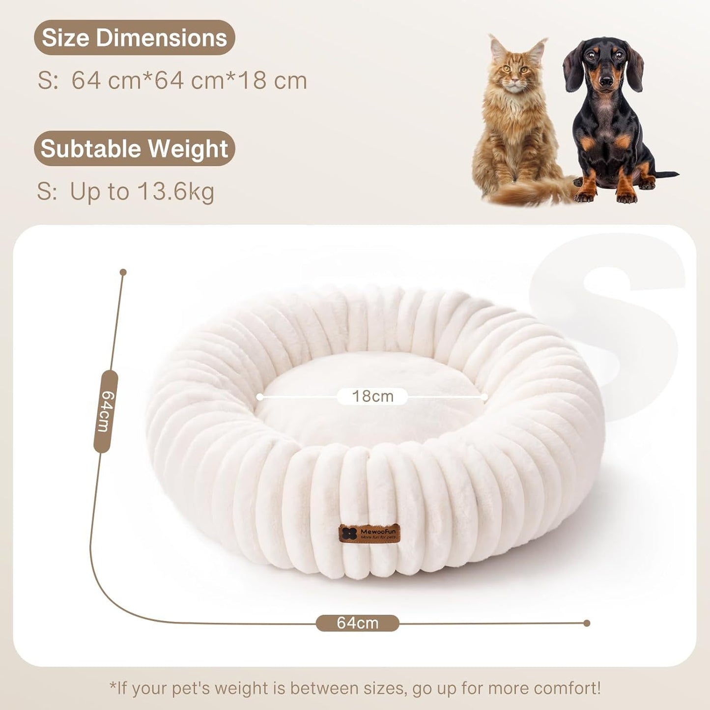 SnuggleNest™ Donut Dog Bed – Calming & Fluffy Pet Bed for Small Dogs - WoofieThings
