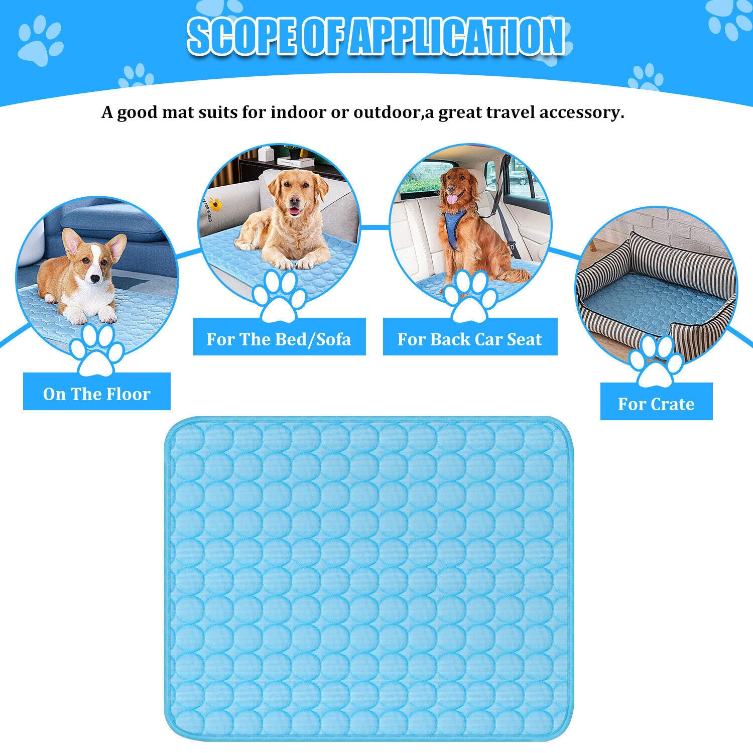ChillPaws™ – Self-Cooling Dog Mat for Hot Summer Relief - WoofieThings 