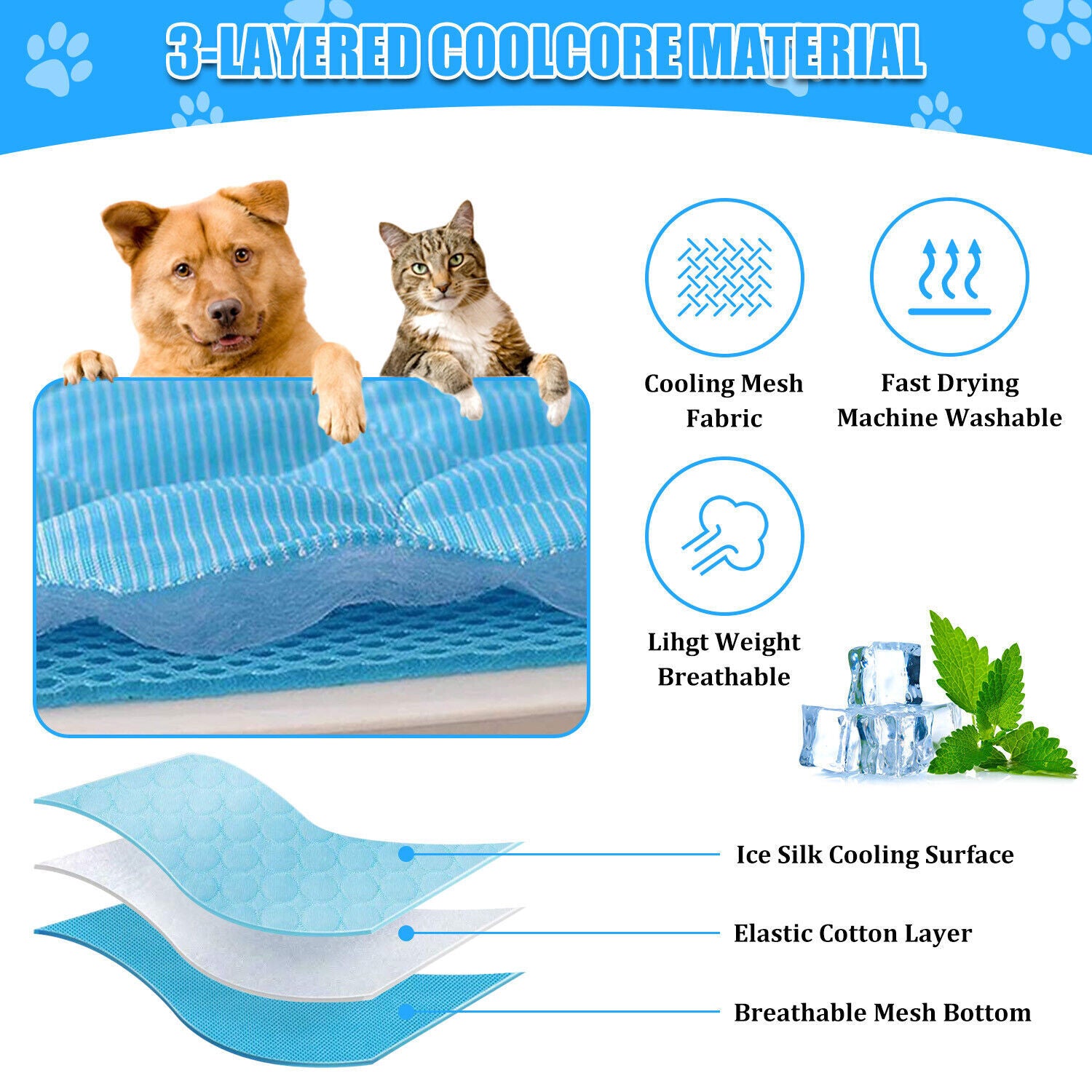 ChillPaws™ – Self-Cooling Dog Mat for Hot Summer Relief - WoofieThings 